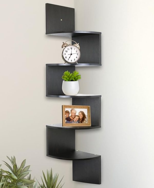 Corner Shelf, 5 Tier Shelves for Wall Storage