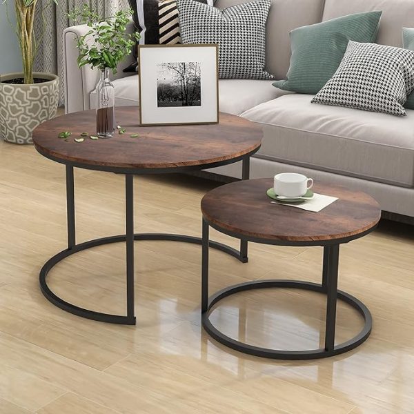 Industrial Round Coffee Table</br> Set of 2